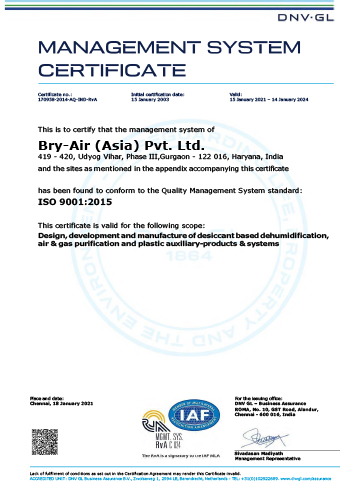 Det Norske Veritas Management System Certificate (ISO 9001:2015)