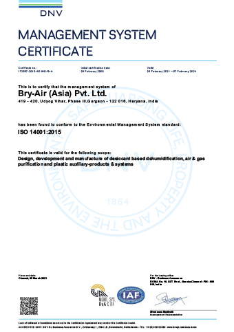 Det Norske Veritas Management System Certificate (ISO 14001:2015)